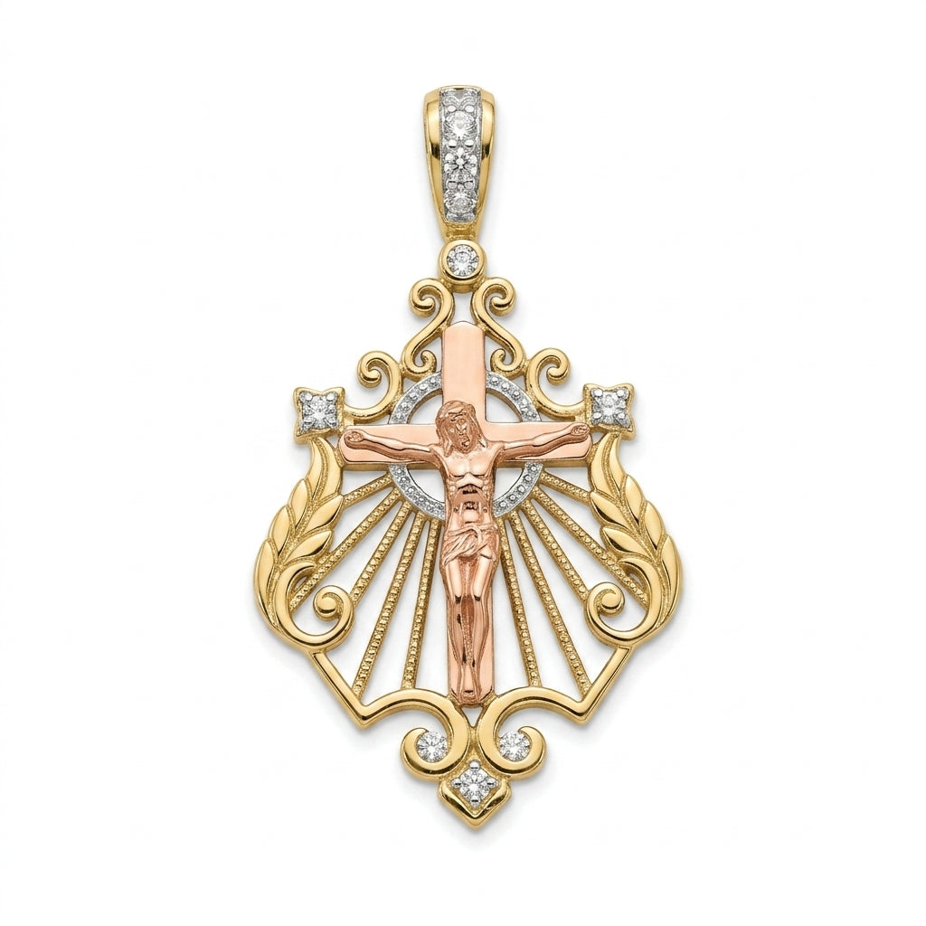 14Ktt 0.33Ctw Diamond Religious Pendant