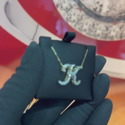 10K Gold 0.20Ctw Diamond Initial K Pendant