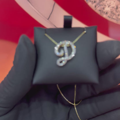 10K Gold 0.20Ctw Diamond Initial D Pendant