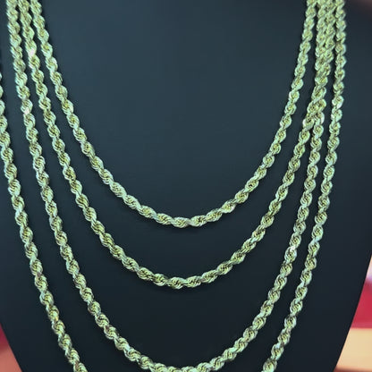 10K Yellow Gold 4mm 22 Inch Hollow Rope