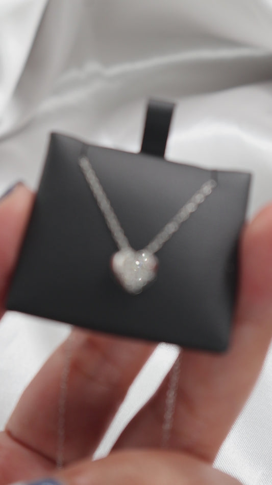 10K White Gold 0.08Ctw Diamond Heart Pend With Chain