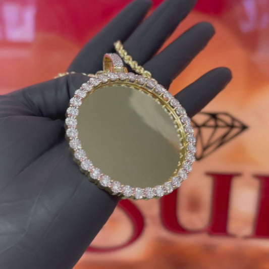 10K Yellow Gold 2.00Ctw Diamonds Rd Memory Charm/Pendant