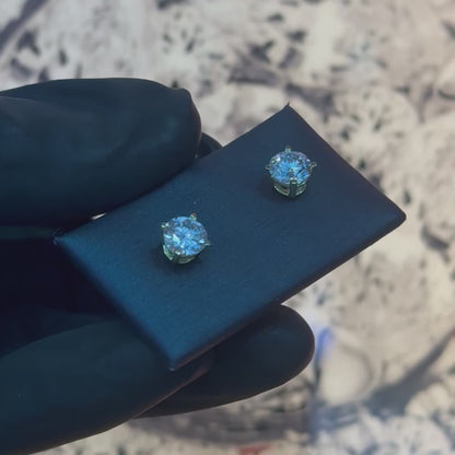 10K White Gold 2CTW Lab Grown Diamond Round Studs