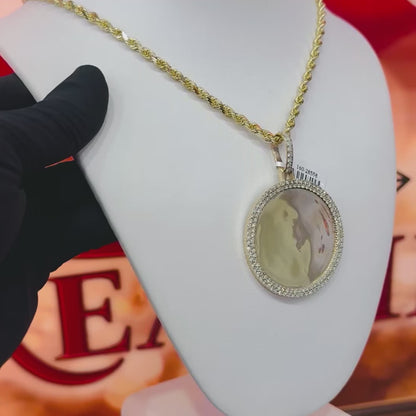 10K Yellow Gold 3.15Ctw Diamond Memory Charm/Pendant