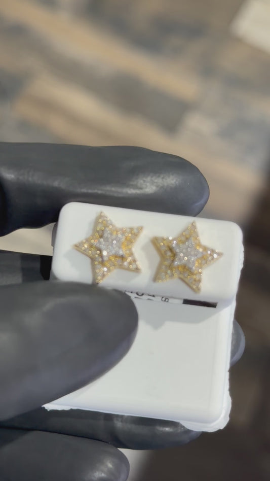 10K Yellow Gold 0.53Ctw Diamond Star Earring