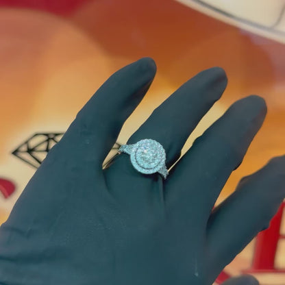 14K White Gold 1.50Ctw 0.50Ctr Rd Diamond Engagement Ring