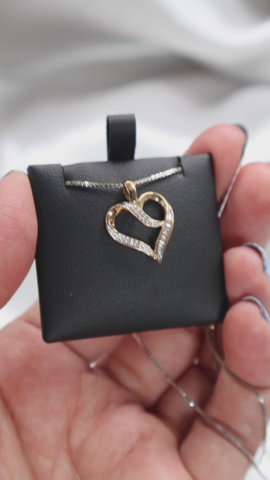 10K Gold 0.08Ctw Diamond Heart Pendant