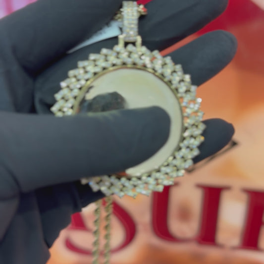 10K Yellow Gold 2.85Ctw Diamonds Rd Memory Charm