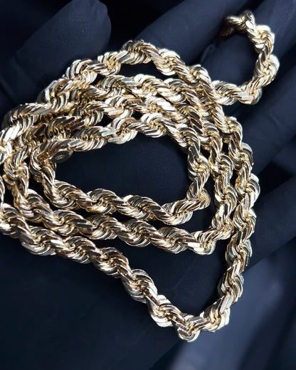 7mm solid rope chain-14karat gold