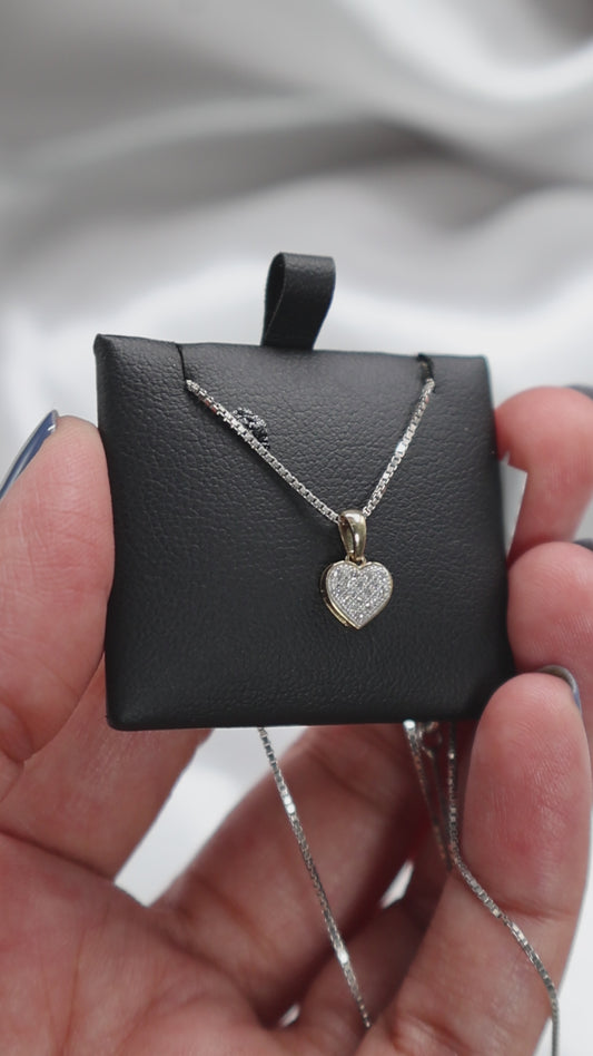 10K Gold 0.05Ctw Diamond  Heart Pendant