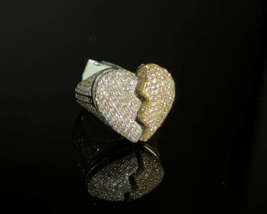 10K 3.76CTW DIAMOND MENS FASH HEART RING