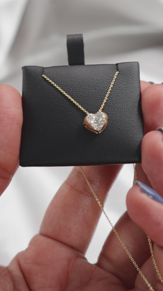 10K Gold 0.08Ctw Diamond Heart Pendant With Chain