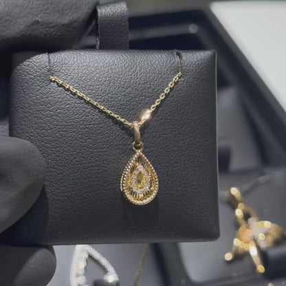 10K Gold 0.03Ctw Diamond Pendant Set with Chain