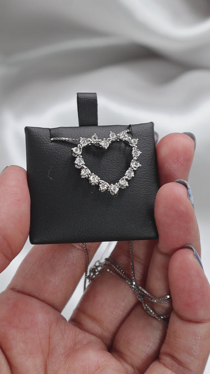 10K White Gold 0.20Ctw Dia Heart Pendant