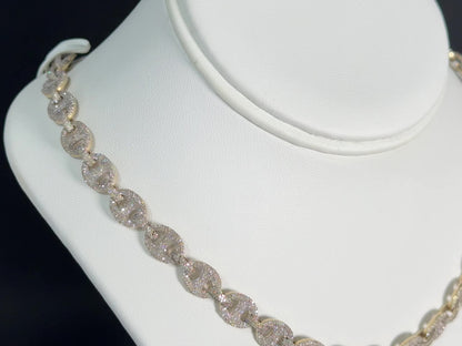 10KYG 9.00CT DIA PAVE NECKLACE - 18inch