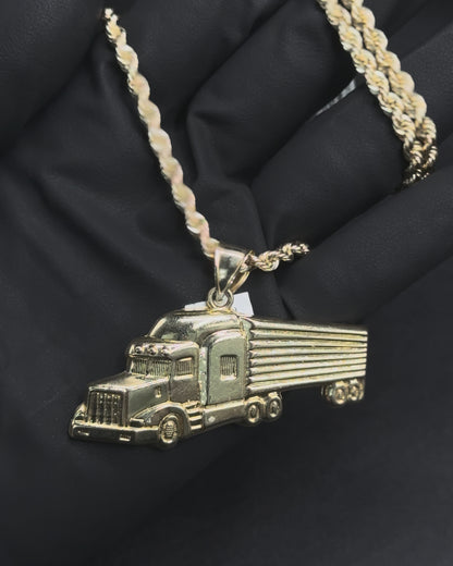 10K Gold Approx 2Inch Truck Pendant Approx 7.9Grams