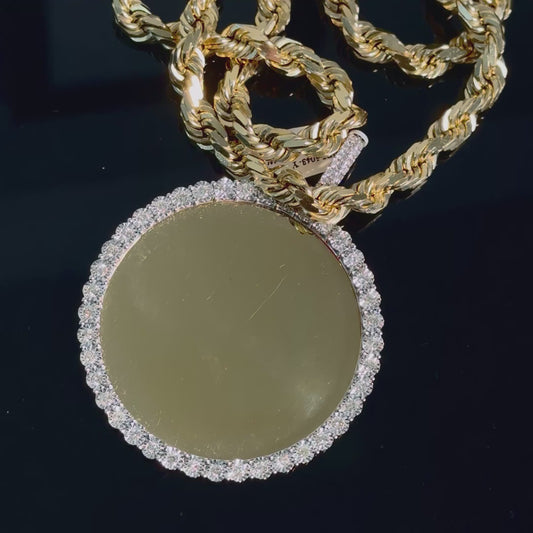 10K Gold 2.40Ctw Diamond Round Memory Charm/Pendant