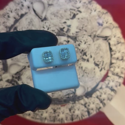 10K Gold 0.50Ctw Diamond Baguette Earring