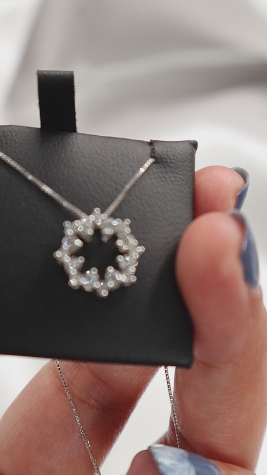 10K White Gold 0.50Ctw Diamond Octagon Pendant