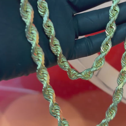 10k Gold 8mm 24Inch Solid D/C Rope