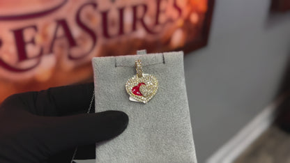 10KYG 1.80CTW DIAMOND HEART PENDANT