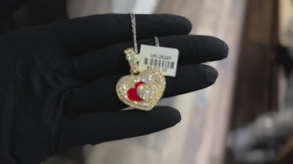 10KYG 1.80CTW DIAMOND HEART PENDANT