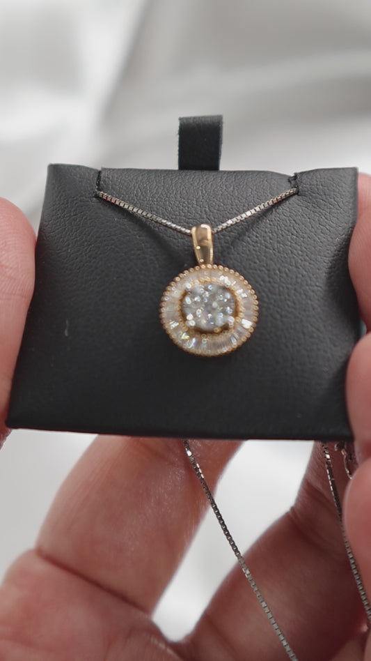 10K Gold 0.325Ctw Diamond  Round Pendant