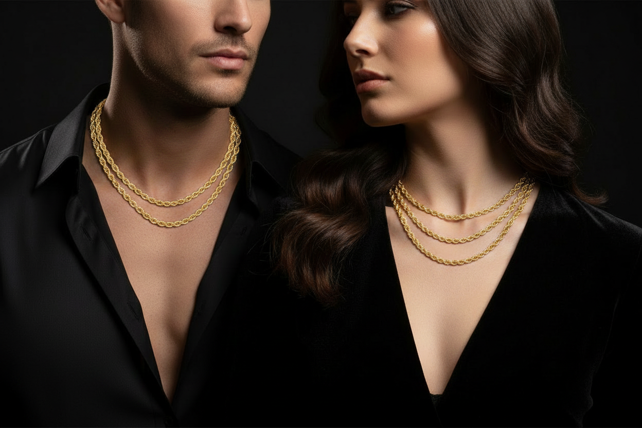Rope Chain Banner - Actual Product Chains on Models