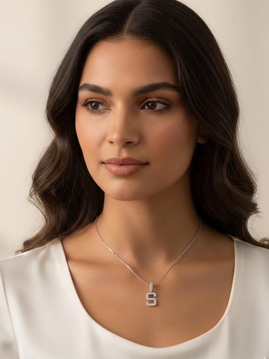 10K Yellow Gold 0.23Ctw Diamond Pendant Fanuk Initial S