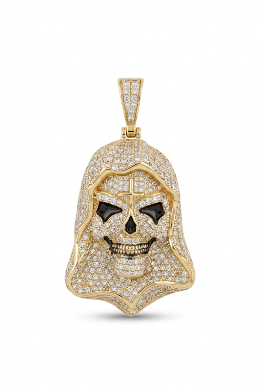 Skull pendant on a clean white background